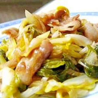 白菜のお漬物と豚バラの炒めもの